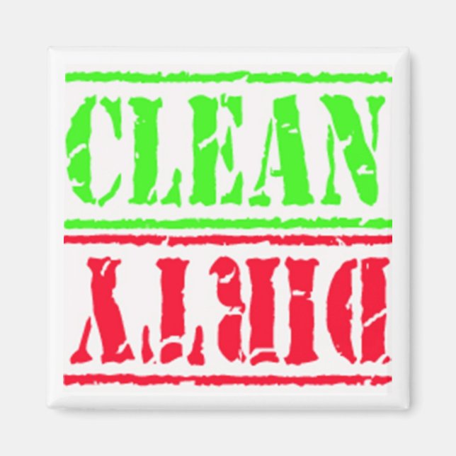 DISHWASHER MAGNET - SQUARE RE-WH-GR (Front)