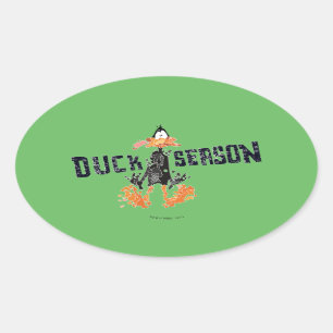 Disintegrated DAFFY DUCK™ "Duck Season" Oval Sticker