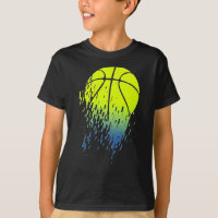 Disintegrating Neon Green Basketball Urban Graphic