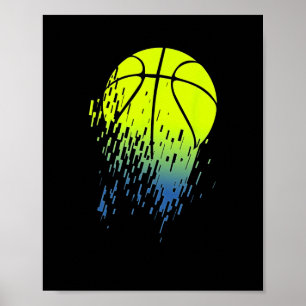 Disintegrating Neon Green Sketll Urn Poster
