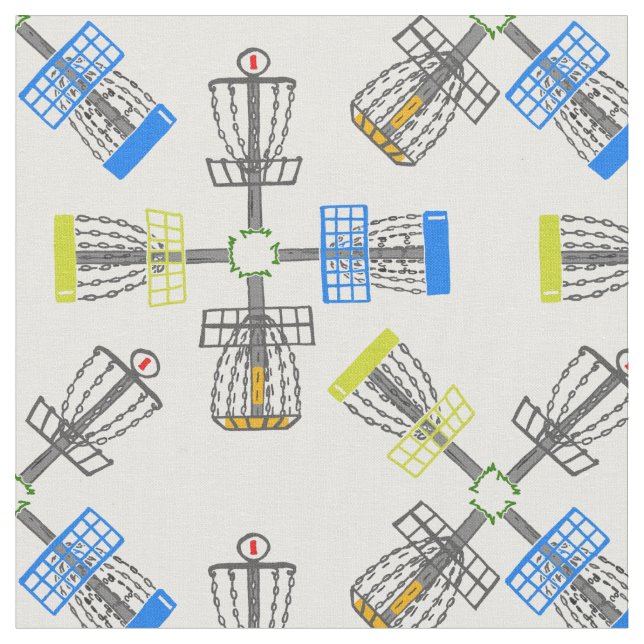 disk golf baskets tile fabric (Close Up)