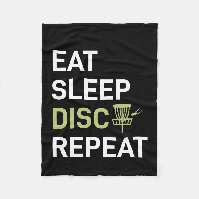Disk Golf Player | Eat Sleep Disk Golf Repeat Fleece Blanket (Front)