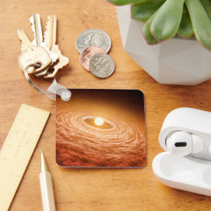 Disk Of Material Surrounding Star Fu Orionis. Keychain