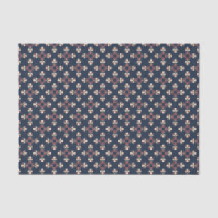 Dismal Collection Navy Burgundy Floral Tapestry Tissue Paper