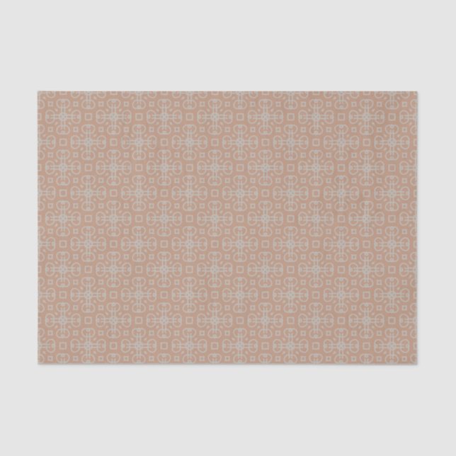 Dismal Mocha Prairie Lattice Western Folk Noir Tissue Paper (Front)