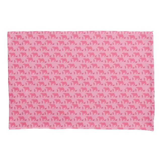 Dismal Pink Pillow Case Cows Calves Western Ranch (Front)