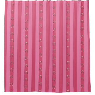 Dismal Pink Shower Curtain Y2K Horseshoe Stripe