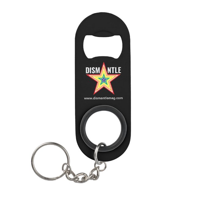 Dismantle Black Keychain w/ Bottle Opener Keychain Bottle Opener (Front)