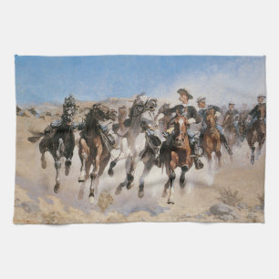 Dismounted by Frederic Remington, Vintage Cowboys Kitchen Towel