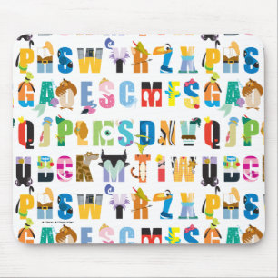 Disney Alphabet Mania Pattern Mouse Pad