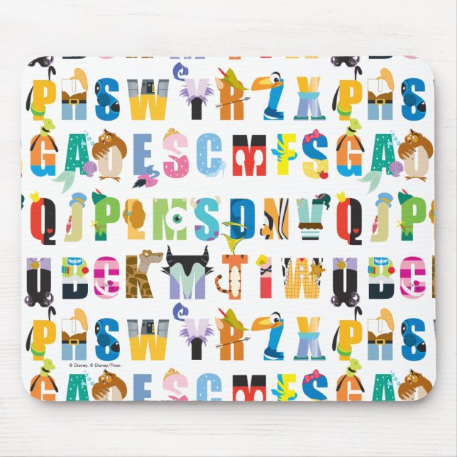 Disney Alphabet Mania Pattern Mouse Pad (Front)