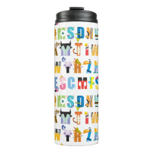 Disney Alphabet Mania Pattern Thermal Tumbler