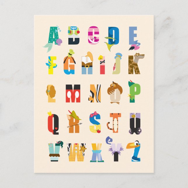 Disney Alphabet Mania Postcard (Front)