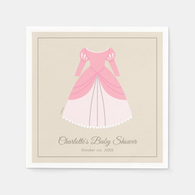 Disney Aurora Dress | Girl Baby Shower  Napkin (Front)