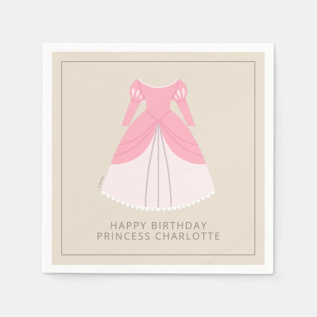 Disney Aurora Dress | Girl's Birthday Napkin (Front)