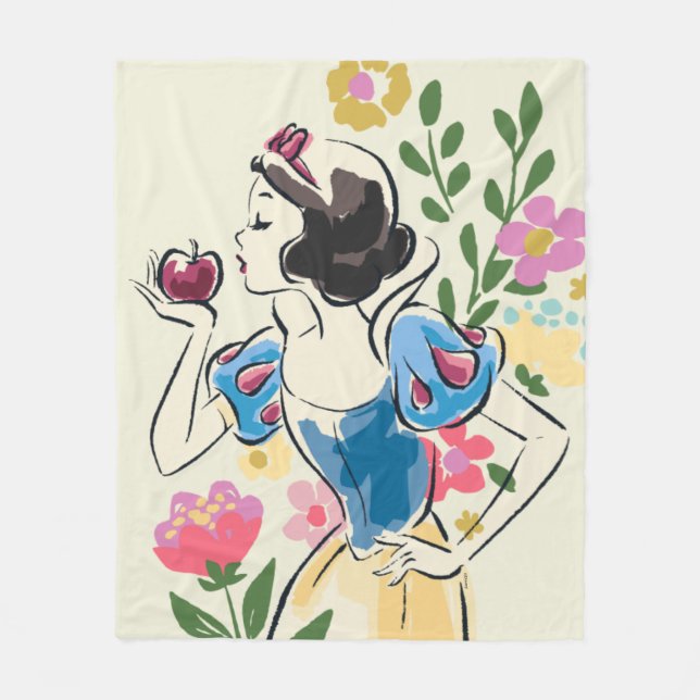 Disney | Beautiful Snow White Floral Graphic Fleece Blanket (Front)