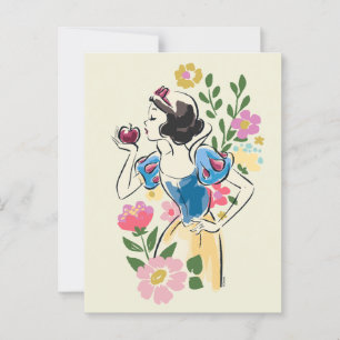 Disney   Beautiful Snow White Floral Graphic Postcard