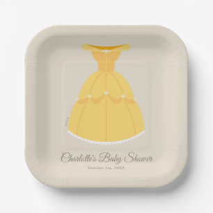 Disney Belle Dress   Girl Baby Shower  Paper Plate