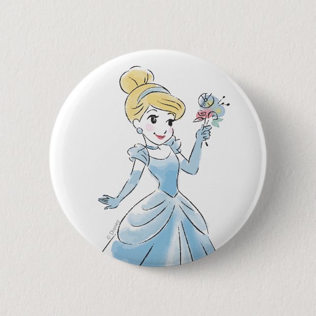 Disney Cinderella Watercolor 2 Inch Round Button (Front)