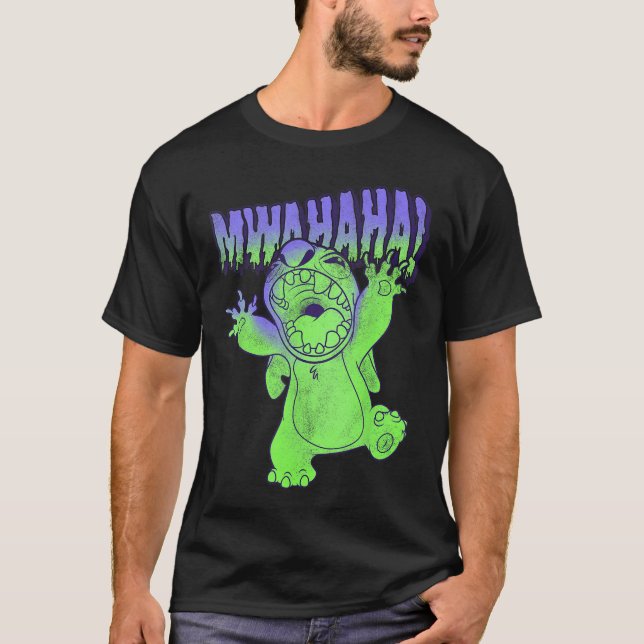 Disney Lilo Stitch Halloween Stitch Mwahaha T-Shirt (Front)