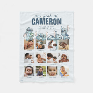 Disney Lilo & Stitch One Year Of Photo Milestone Fleece Blanket