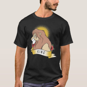 Disney Lion King Simba King Tattoo Yellow Graphic T-Shirt