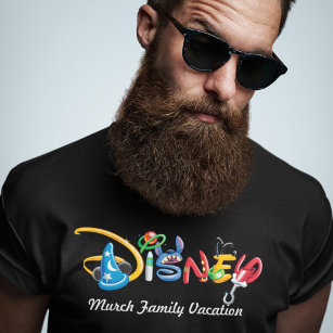 Disney Logo   Boy Characters - Family Vacation T-Shirt