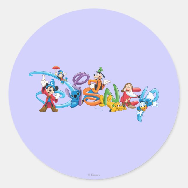 Disney Logo | Mickey and Friends Classic Round Sticker (Front)