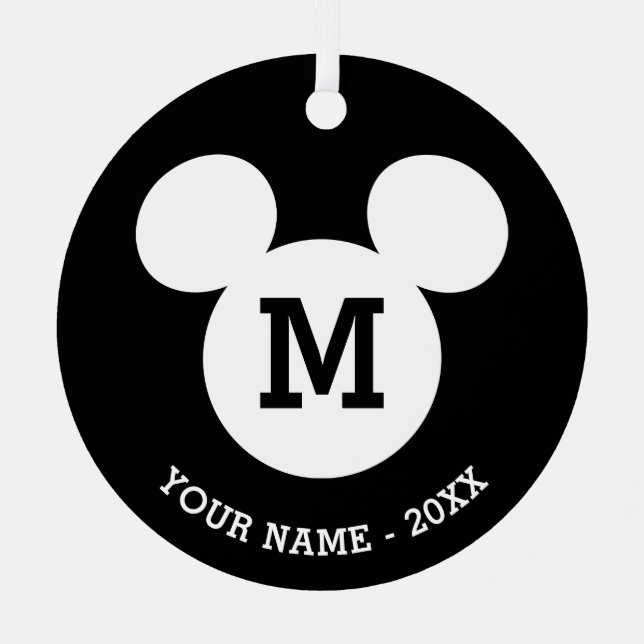 Disney Logo | Mickey Mouse Silhouette  Metal Ornament (Front)