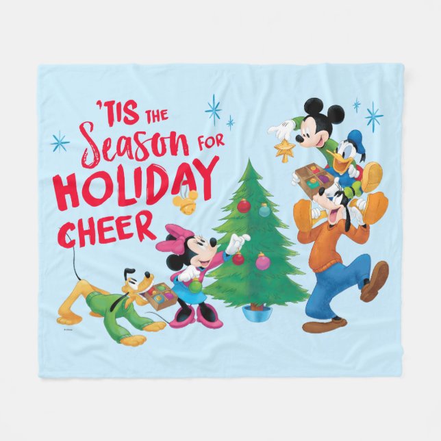 Disney | Mickey & Friends - Holiday Cheer Quote Fleece Blanket (Front (Horizontal))