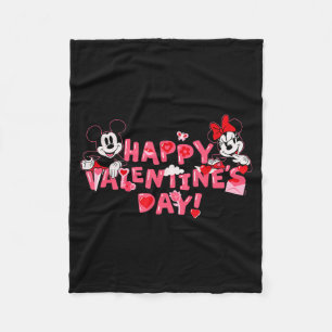 Disney Mickey Mouse And Minnie Mouse Happy Valenti Fleece Blanket