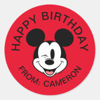 Disney Mickey Mouse Winking Face | Happy Birthday