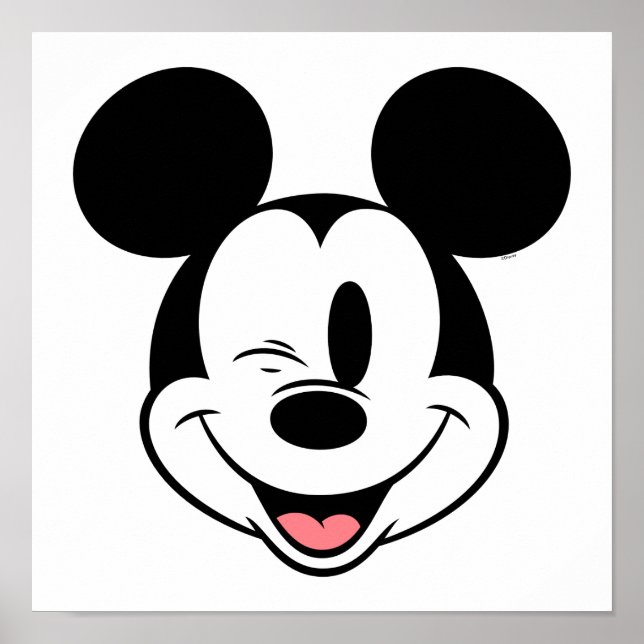 Disney Mickey Mouse Winking Face Poster (Front)