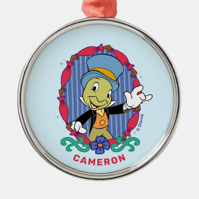 Disney Pinocchio Jiminy Cricket Metal Ornament (Front)