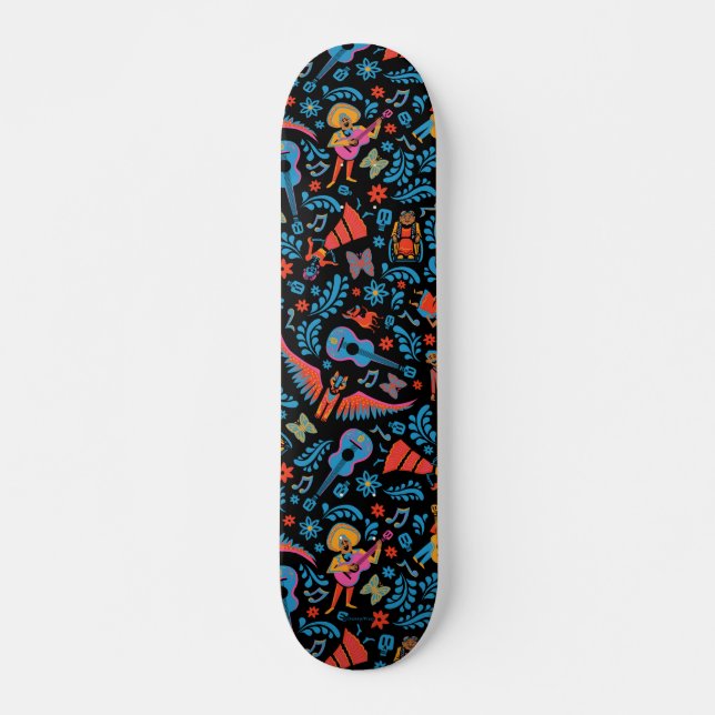 Disney Pixar Coco | Colorful Character Pattern Skateboard (Front)