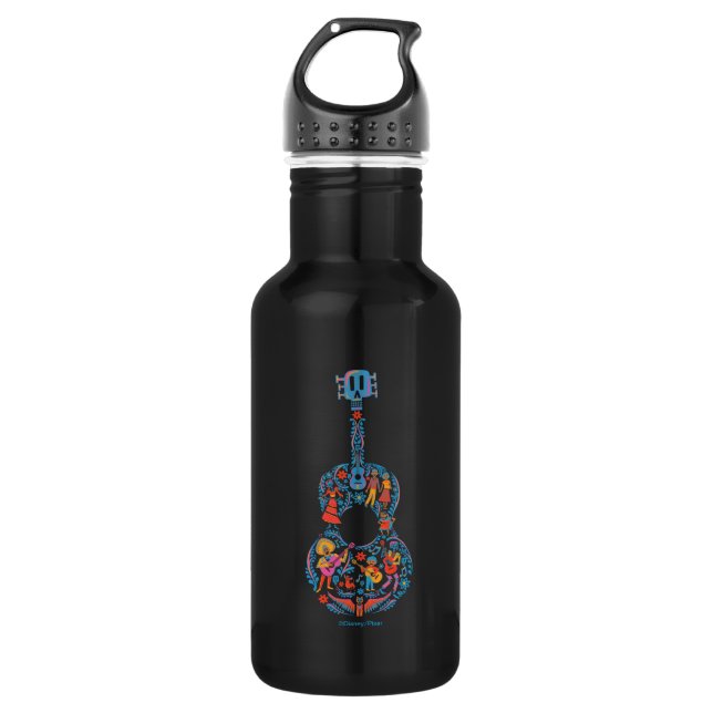 Disney Pixar Coco | Colourful Character Guitar 532 Ml Water Bottle (Front)