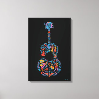 Disney Pixar Coco | Colourful Character Guitar Canvas Print