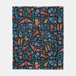 Disney Pixar Coco   Colourful Character Pattern Fleece Blanket