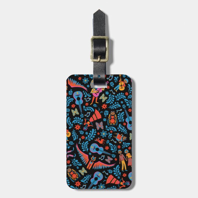 Disney Pixar Coco | Colourful Character Pattern Luggage Tag (Front Vertical)