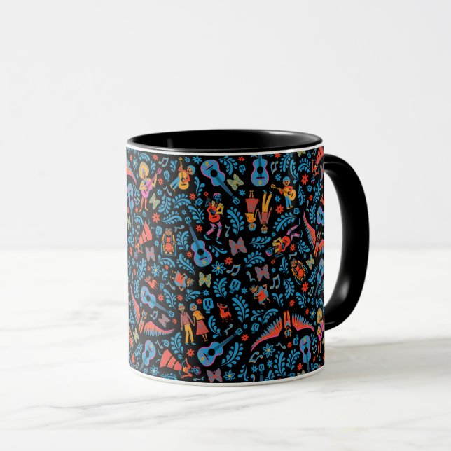 Disney Pixar Coco | Colourful Character Pattern Mug (Front Right)