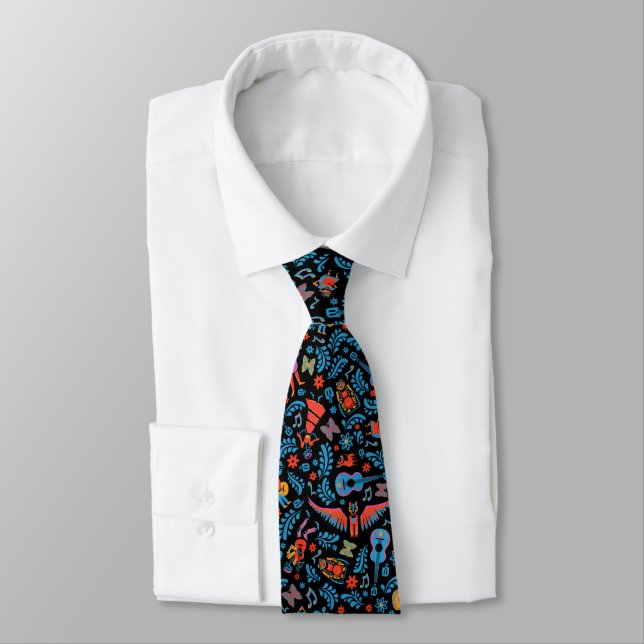 Disney Pixar Coco | Colourful Character Pattern Tie (Tied)