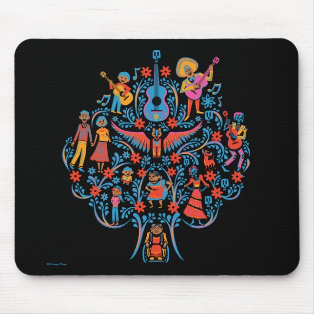 Disney Pixar Coco | Colourful Character Tree Mouse Pad (Front)