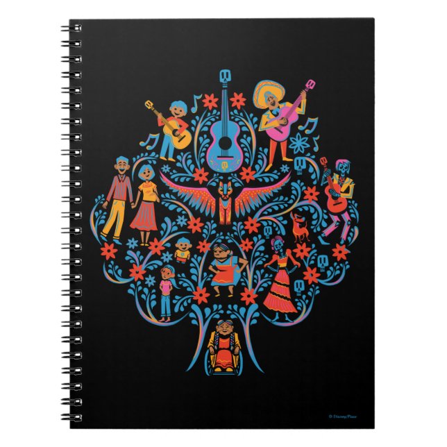 Disney Pixar Coco | Colourful Character Tree Notebook (Front)