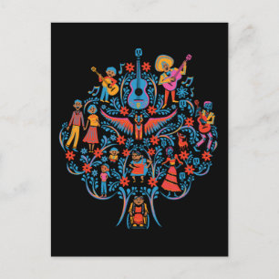 Disney Pixar Coco   Colourful Character Tree Postcard