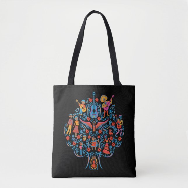 Disney Pixar Coco | Colourful Character Tree Tote Bag (Front)
