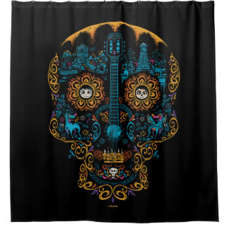 Disney Pixar Coco | Colourful Ornate Skull Guitar