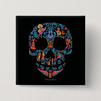Disney Pixar Coco | Colourful Sugar Skull 2 Inch Square Button