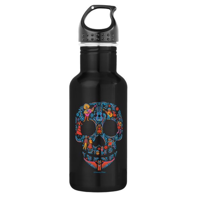 Disney Pixar Coco | Colourful Sugar Skull 532 Ml Water Bottle (Front)