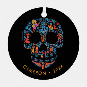Disney Pixar Coco   Colourful Sugar Skull Metal Ornament