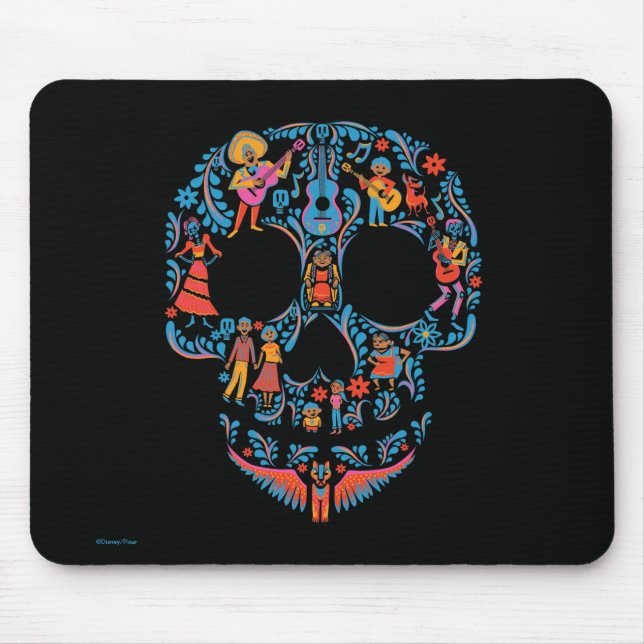Disney Pixar Coco | Colourful Sugar Skull Mouse Pad (Front)